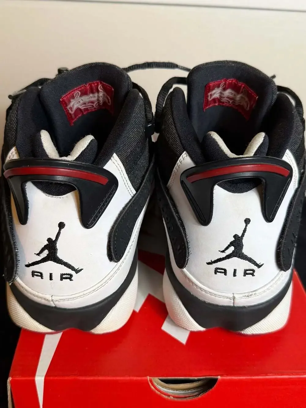 Nike Air Jordan 6 Rings Black White Gym Red Sneakers